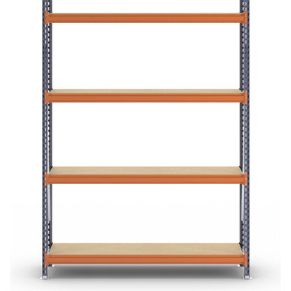 Wide span shelving unit, max. bay load 1600 kg, with moulded chipboard, HxWxD 2500 x 1900 x 500 mm, standard shelf unit.