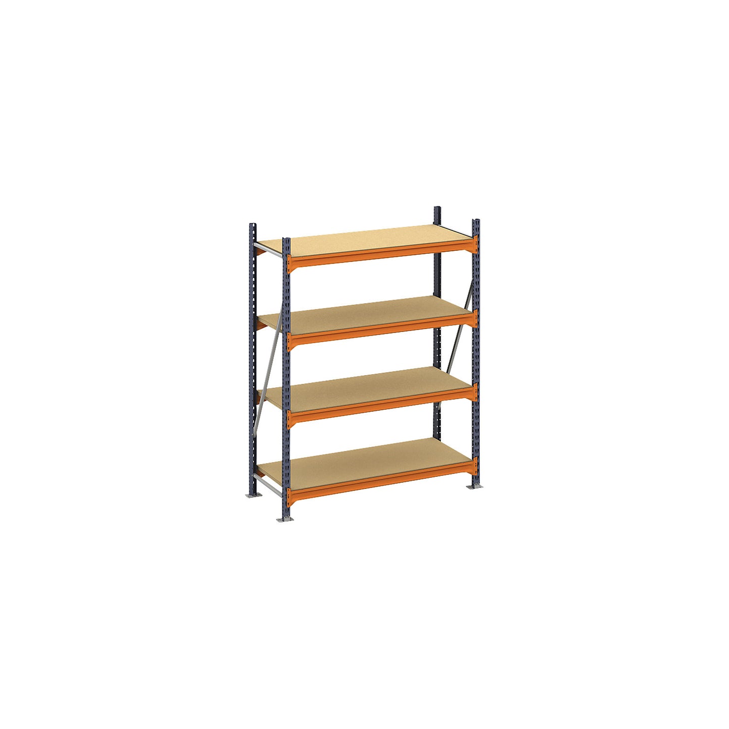 Wide span shelving unit, max. bay load 4000 kg, HxWxD 2500 x 1448 x 800 mm, standard shelf unit.
