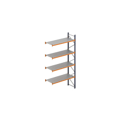 Wide span shelving unit, max. bay load 8000 kg, HxWxD 2500 x 1430.6 x 1100 mm, extension shelf unit.