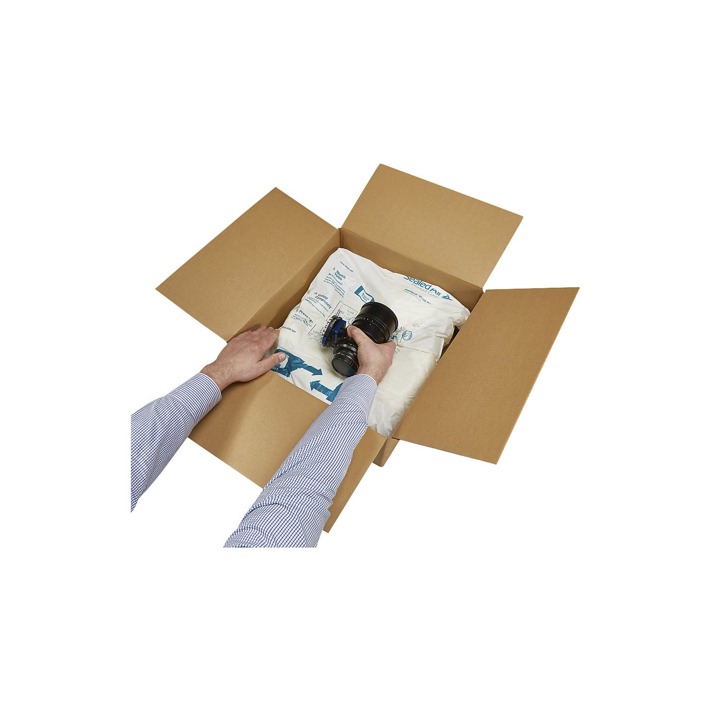 Packaging foam, for lightweight items made of PU, pouch-LxW 460 x 460 mm, contents 6,5 l, pack of 36.