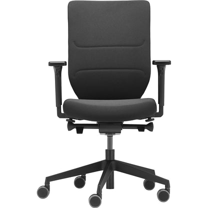 TO-sync COMFORT PRO office chair, padded back rest, with castors, black.