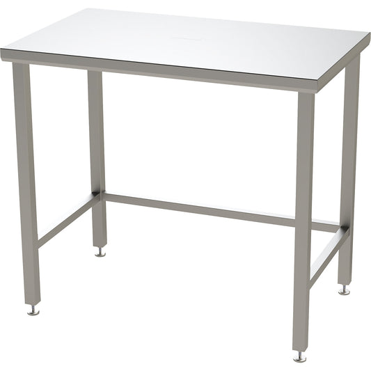Cleanroom table with smooth worktop, ISO 14644-1:4, HxWxD 900 x 1000 x 800 mm.
