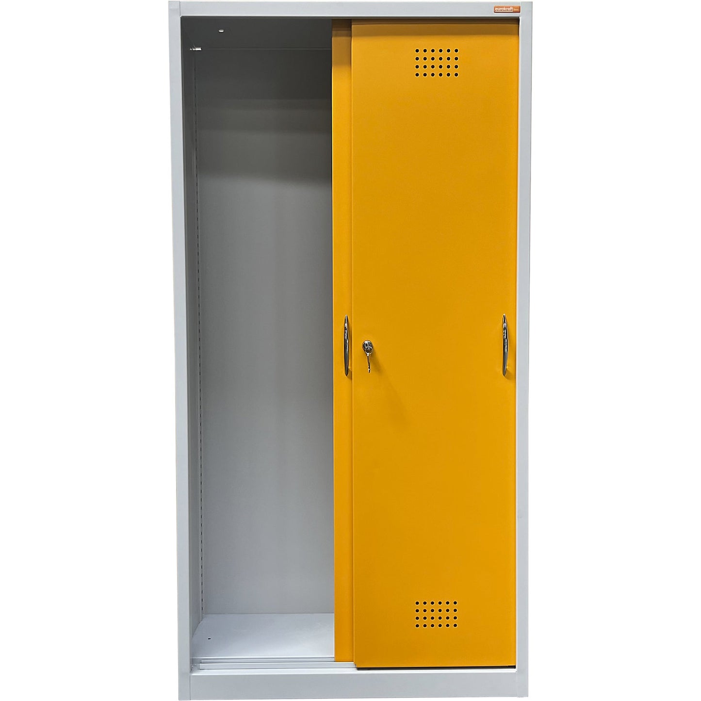 Empty environmental cupboard housing with sliding doors, HxW 1800 x 920 mm, with 2 doors, without interior fittings.