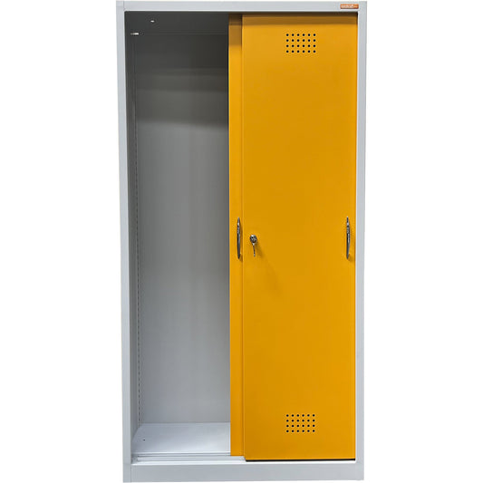 Empty environmental cupboard housing with sliding doors, HxW 1800 x 920 mm, with 2 doors, without interior fittings.
