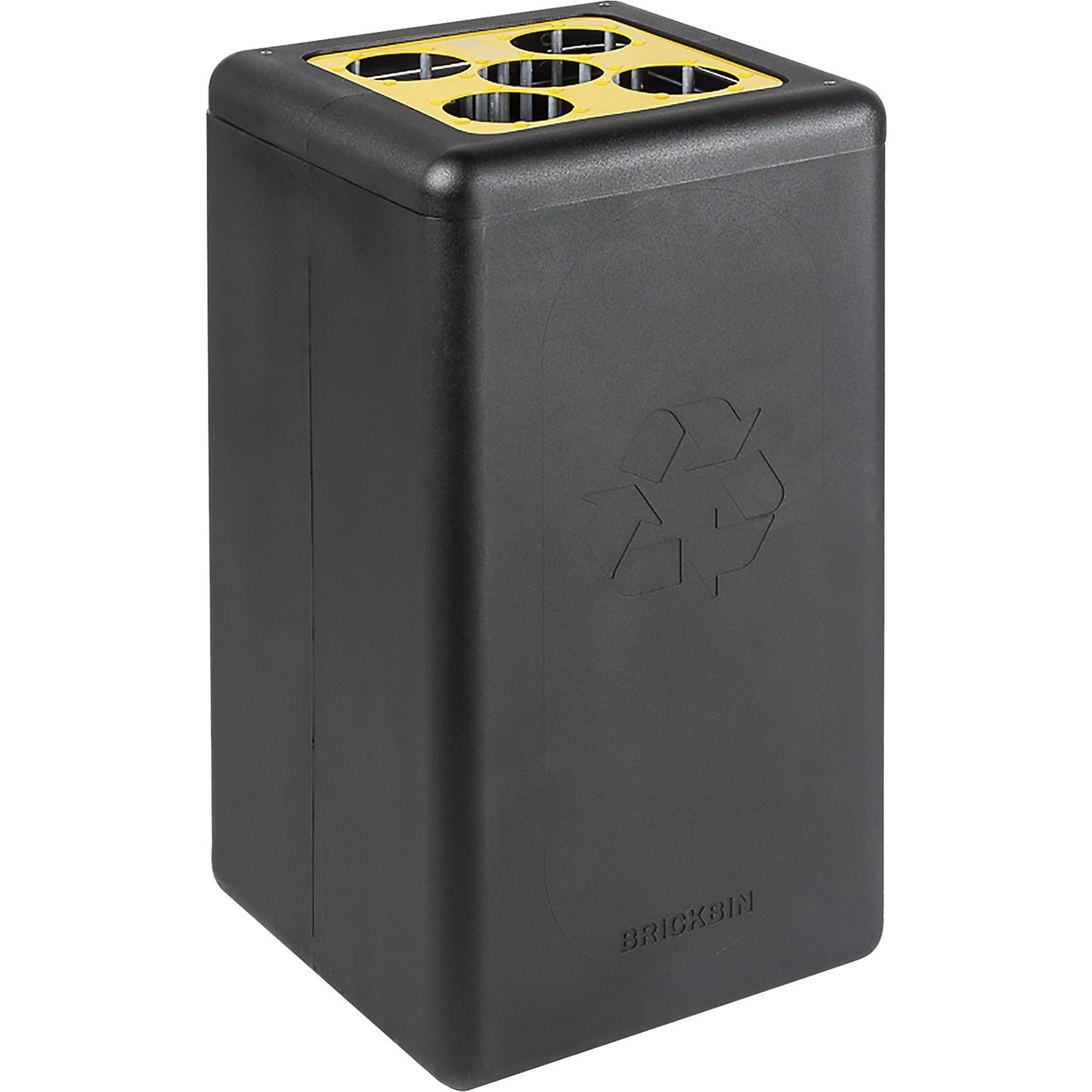 BrickBin Cup recyclable waste collector, HxWxD 700 x 350 x 350 mm, black/yellow.