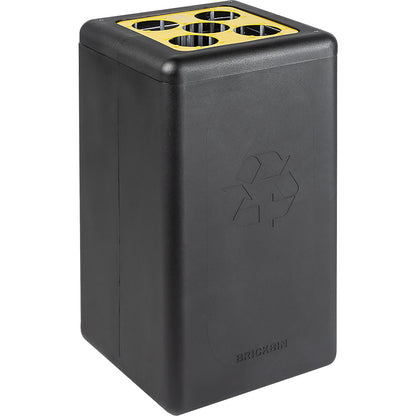 BrickBin Cup recyclable waste collector, HxWxD 700 x 350 x 350 mm, black/yellow.