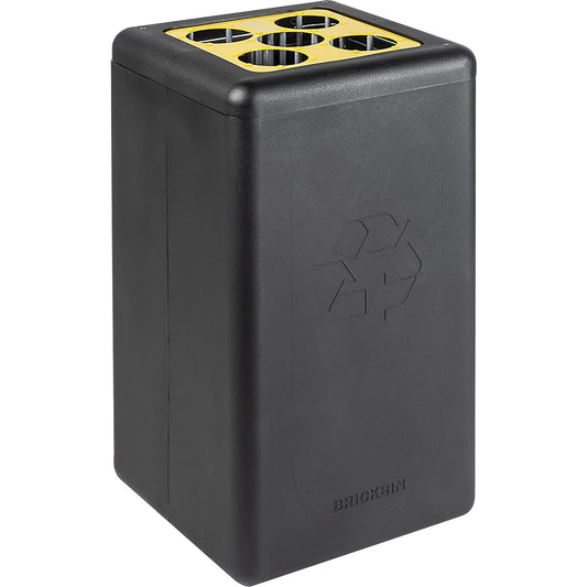 BrickBin Cup recyclable waste collector, HxWxD 700 x 350 x 350 mm, black/yellow.