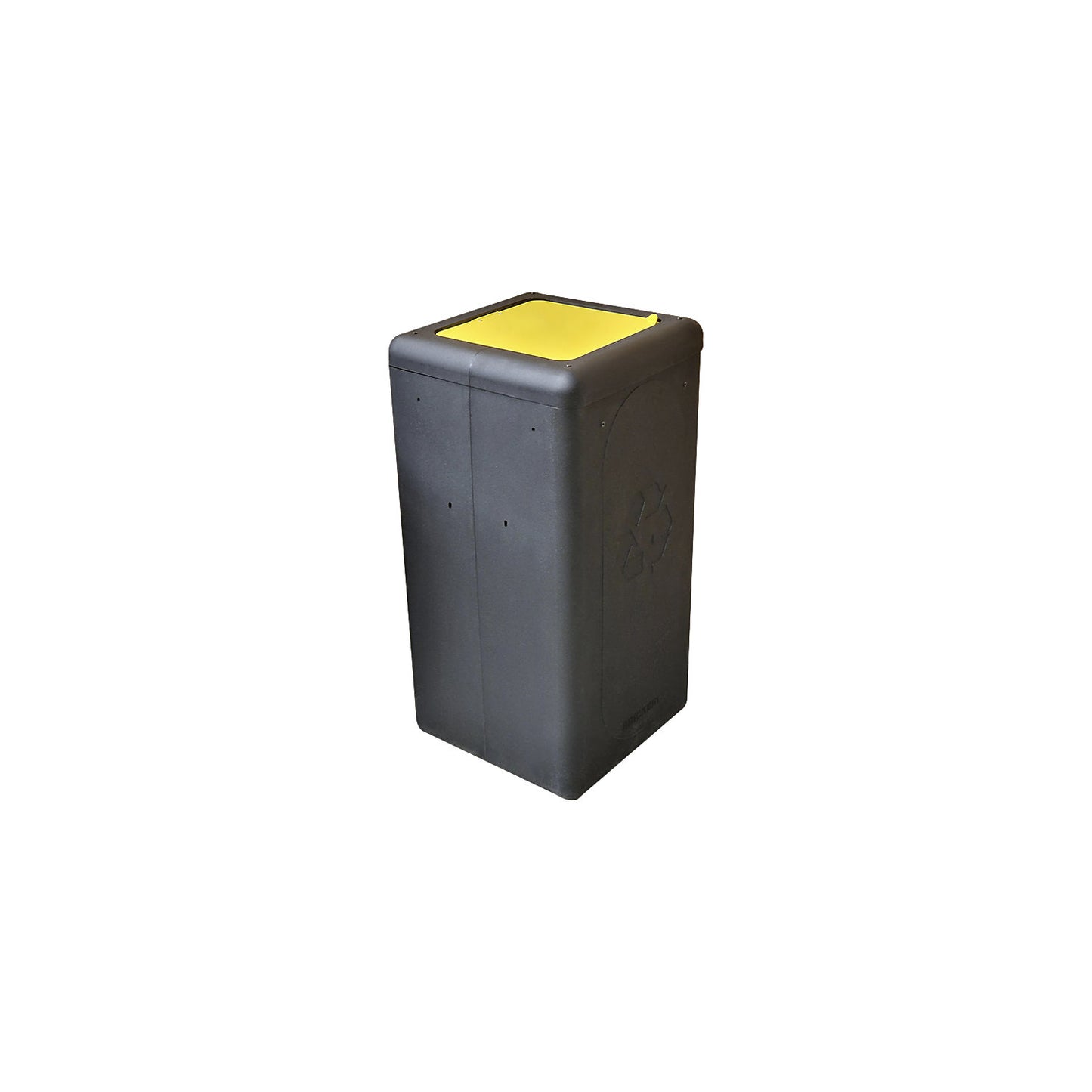 BrickBin recyclable waste collector with lid, capacity 65 l, black/yellow.