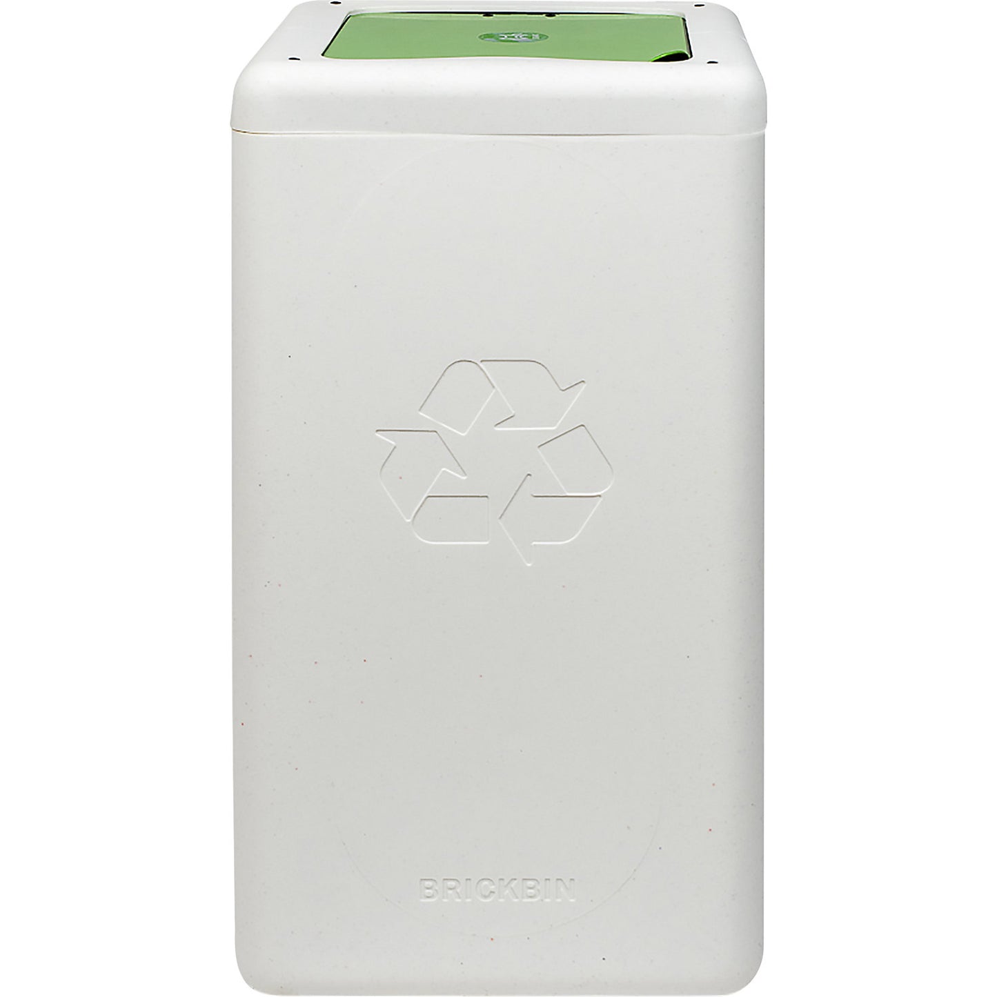 BrickBin recyclable waste collector with lid, capacity 65 l, white/green.