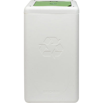 BrickBin recyclable waste collector with lid, capacity 65 l, white/green.