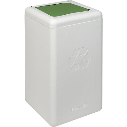 BrickBin recyclable waste collector with lid, capacity 65 l, white/green.