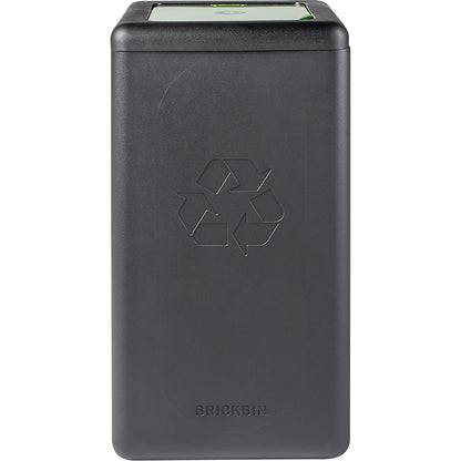 BrickBin recyclable waste collector with lid, capacity 65 l, black/green.