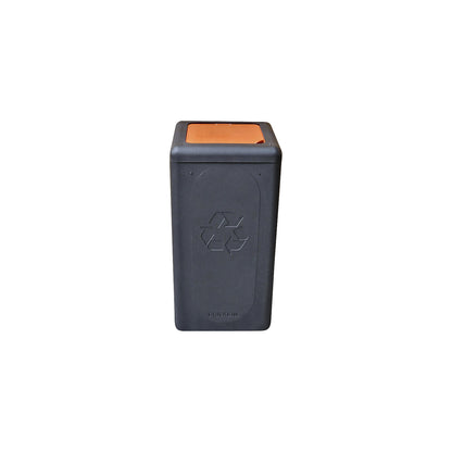 BrickBin recyclable waste collector with lid, capacity 65 l, black/orange.