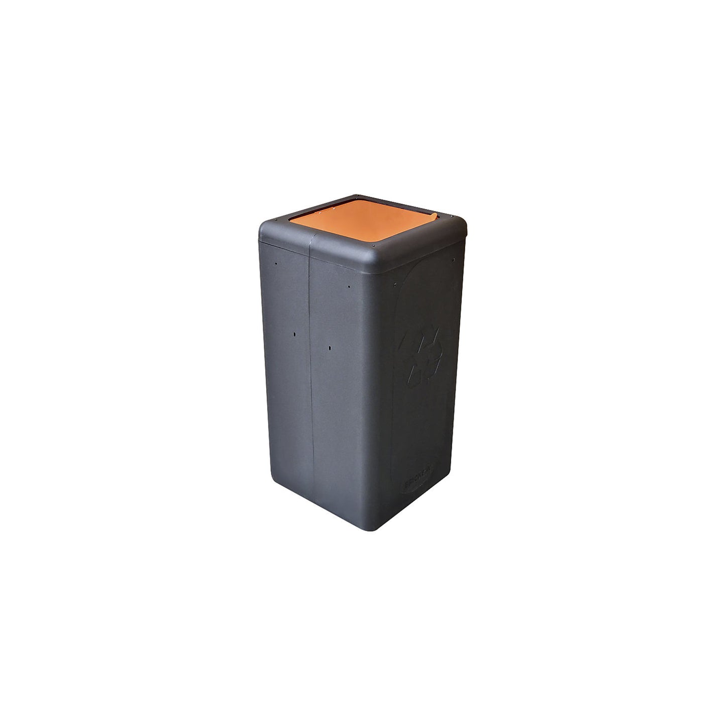BrickBin recyclable waste collector with lid, capacity 65 l, black/orange.