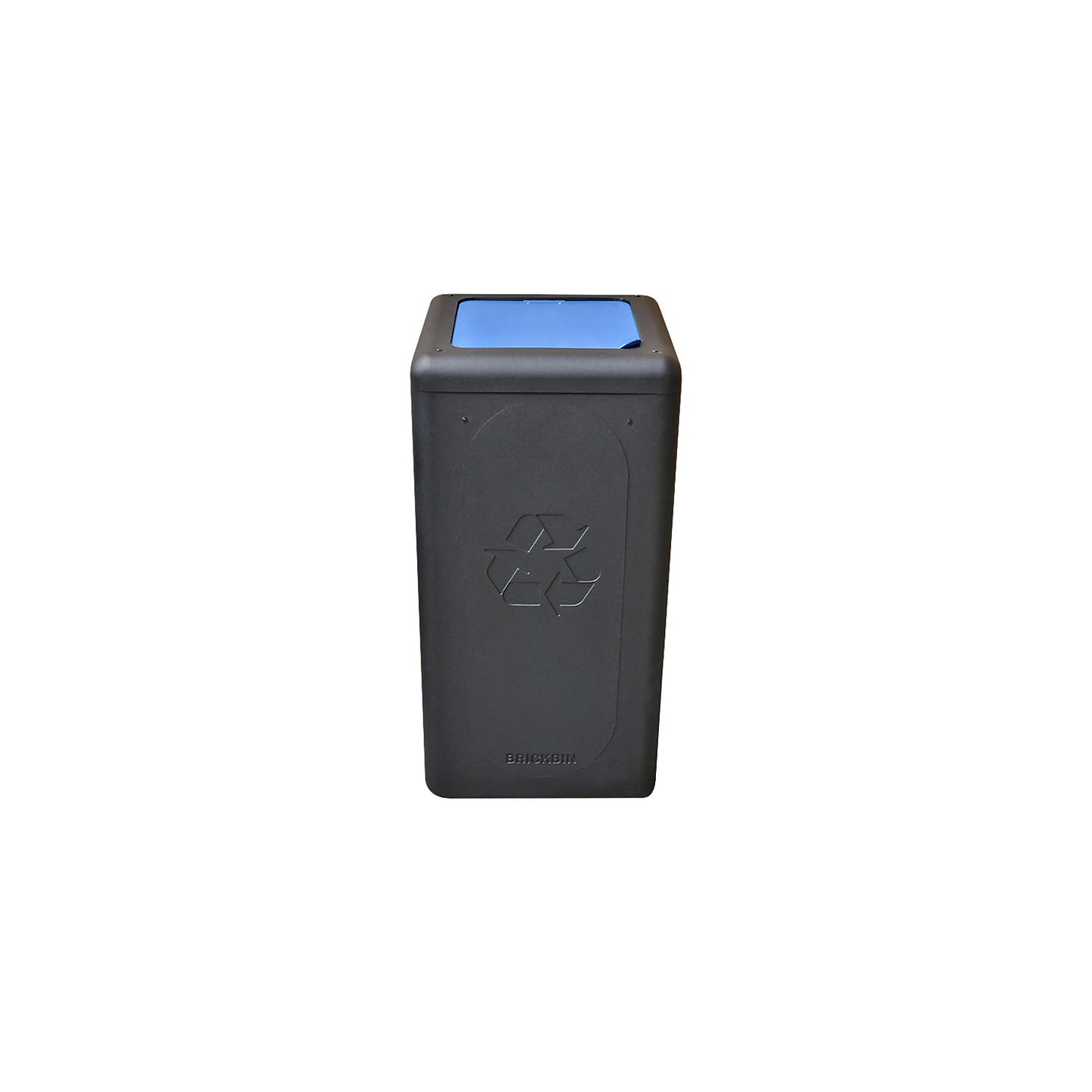 BrickBin recyclable waste collector with lid, capacity 65 l, black/blue.