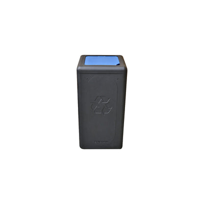 BrickBin recyclable waste collector with lid, capacity 65 l, black/blue.