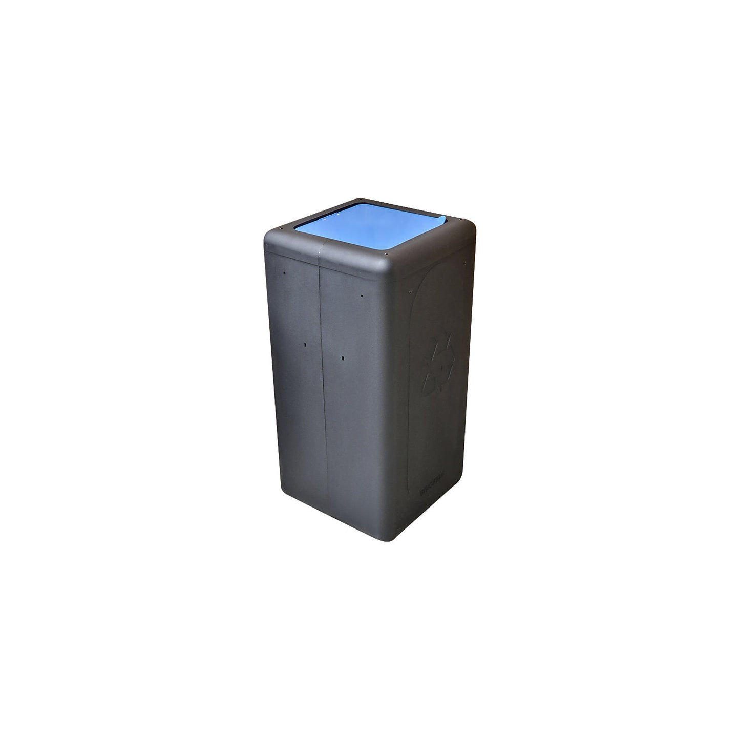 BrickBin recyclable waste collector with lid, capacity 65 l, black/blue.