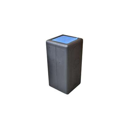 BrickBin recyclable waste collector with lid, capacity 65 l, black/blue.