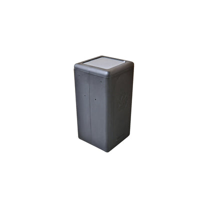 BrickBin recyclable waste collector with lid, capacity 65 l, black/grey.