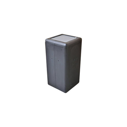 BrickBin recyclable waste collector with lid, capacity 65 l, black/grey.