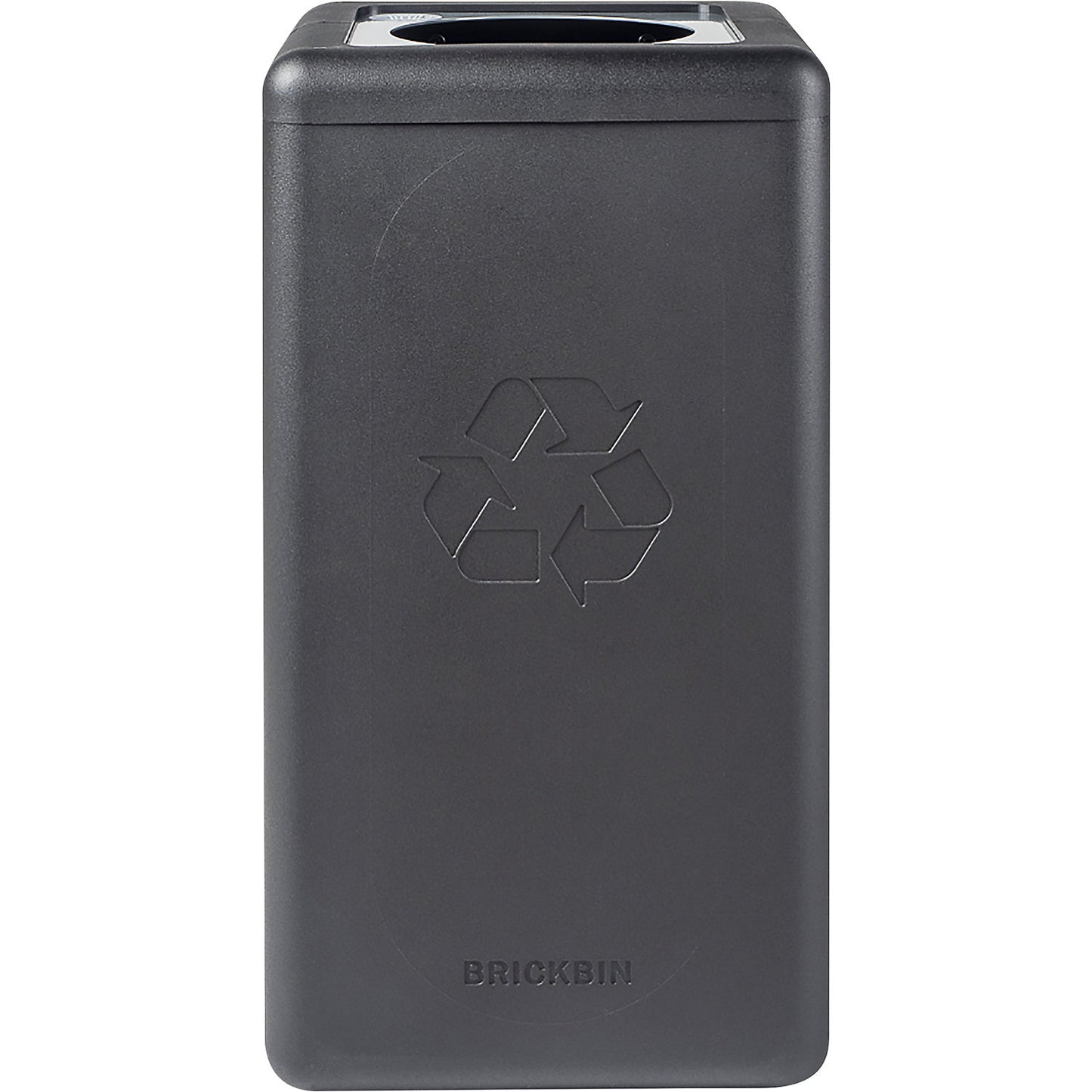 BrickBin recyclable waste collector, capacity 65 l, black, silver lid.