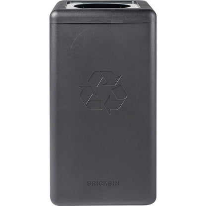 BrickBin recyclable waste collector, capacity 65 l, black, silver lid.