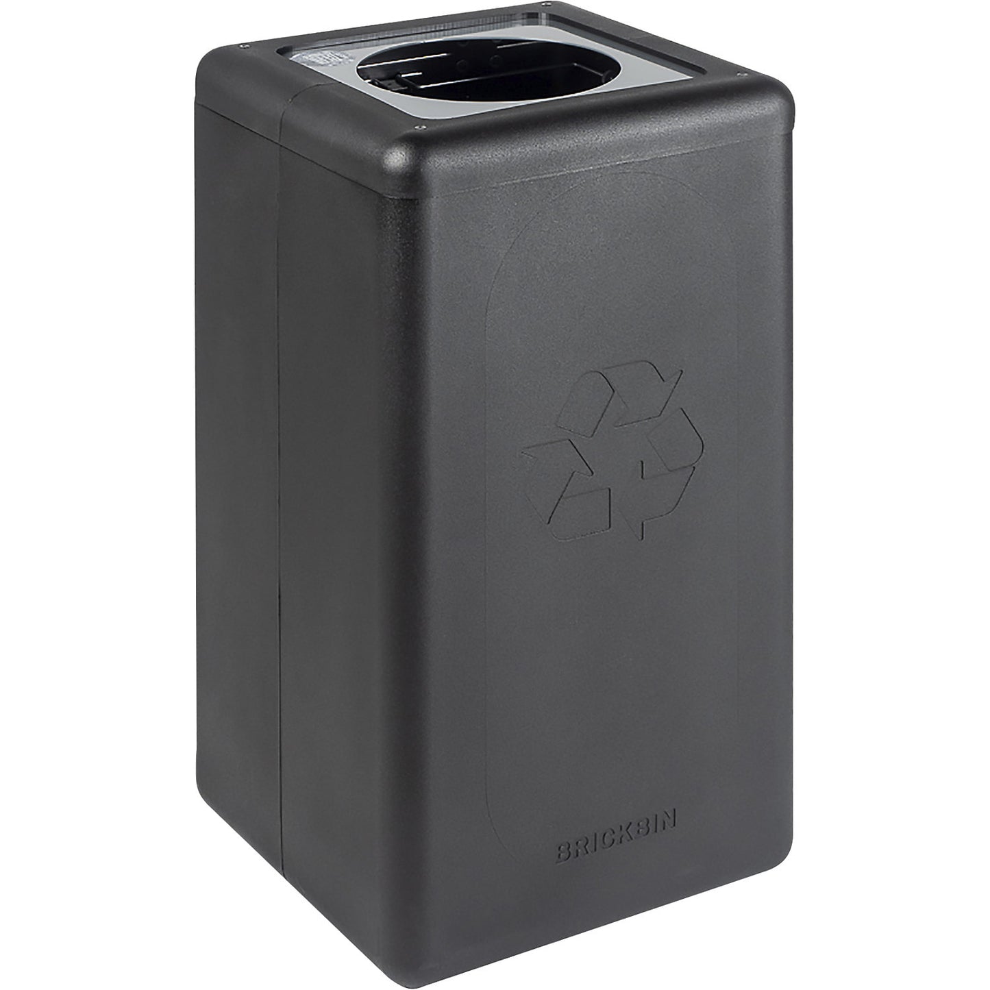 BrickBin recyclable waste collector, capacity 65 l, black, silver lid.
