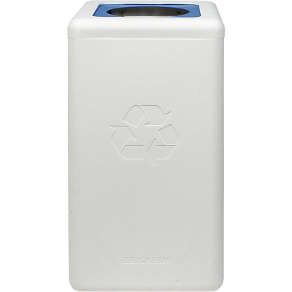 BrickBin recyclable waste collector, capacity 65 l, white, blue lid.