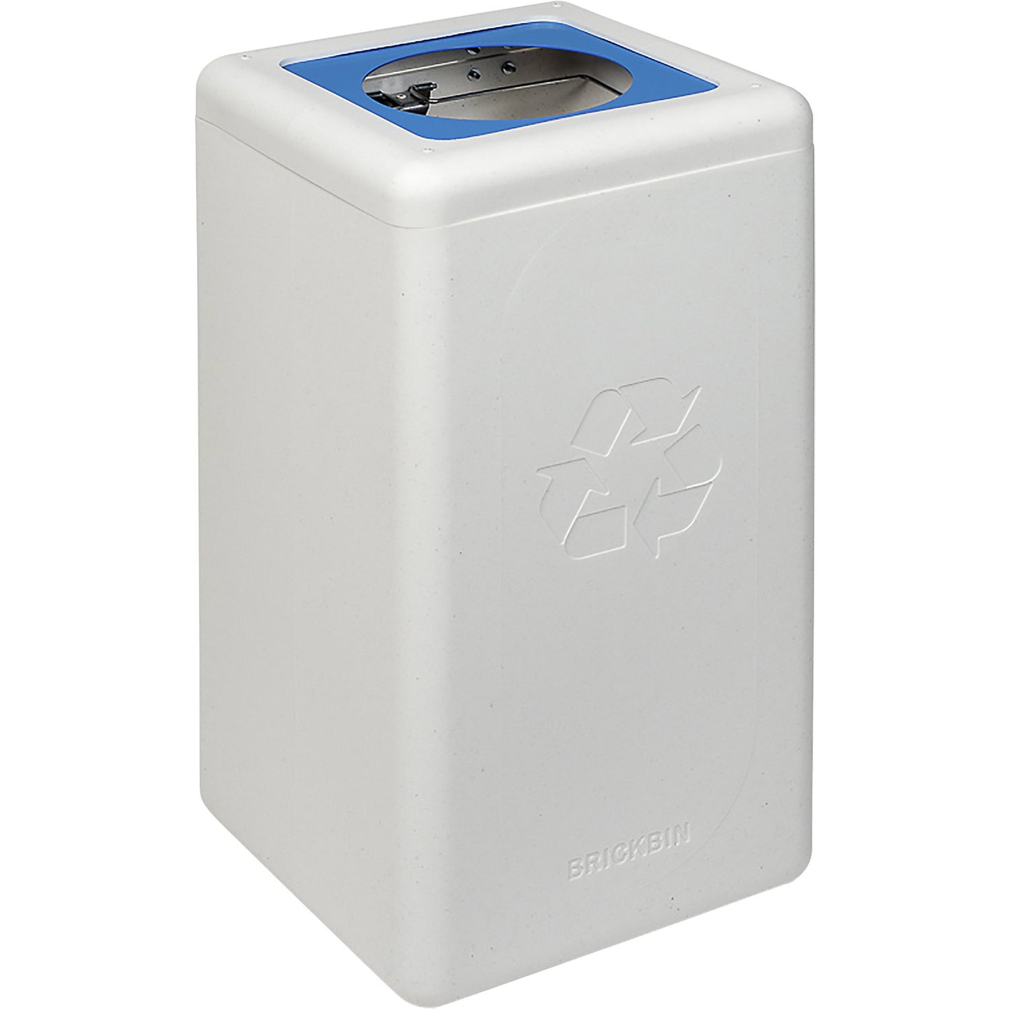 BrickBin recyclable waste collector, capacity 65 l, white, blue lid.