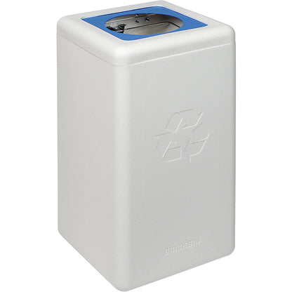 BrickBin recyclable waste collector, capacity 65 l, white, blue lid.