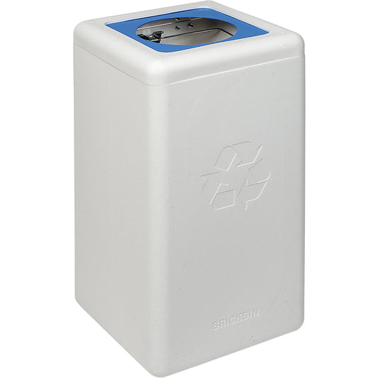 BrickBin recyclable waste collector, capacity 65 l, white, blue lid.