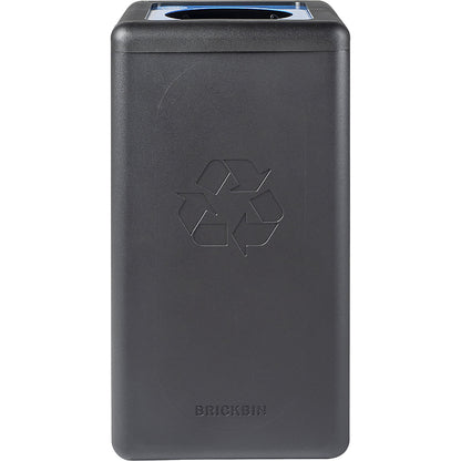 BrickBin recyclable waste collector, capacity 65 l, black, blue lid.