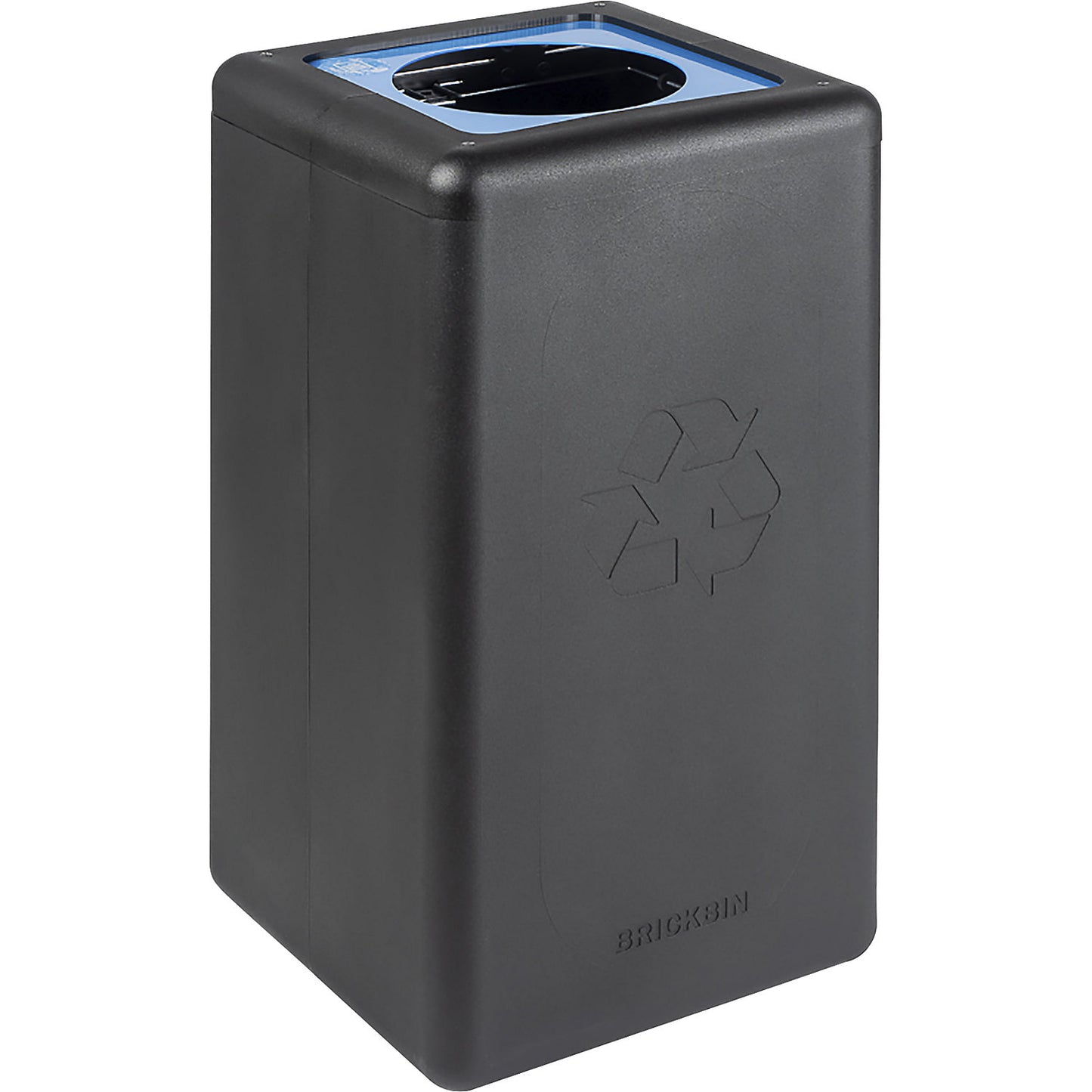 BrickBin recyclable waste collector, capacity 65 l, black, blue lid.