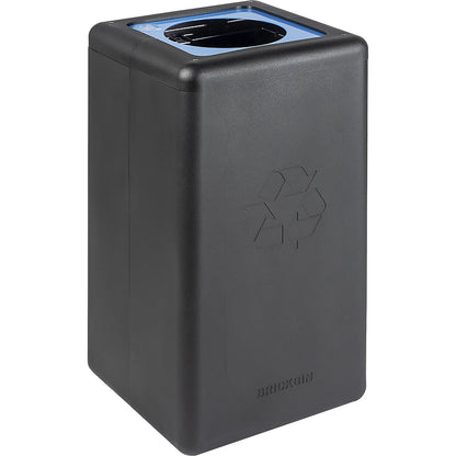 BrickBin recyclable waste collector, capacity 65 l, black, blue lid.