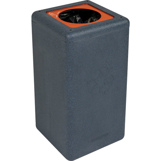 BrickBin recyclable waste collector, capacity 65 l, grey, red lid.