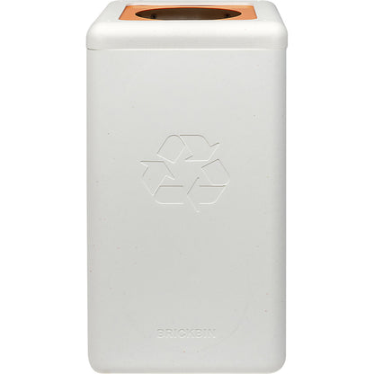 BrickBin recyclable waste collector, capacity 65 l, white, orange lid.