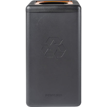BrickBin recyclable waste collector, capacity 65 l, black, orange lid.