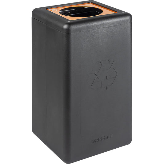 BrickBin recyclable waste collector, capacity 65 l, black, orange lid.