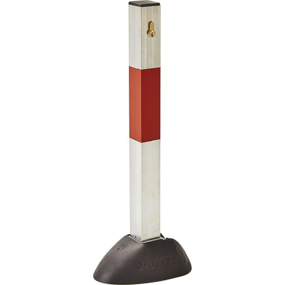 Parking post, folding, to bolt in place, with cylinder lock, WxH 165 x 610 mm.
