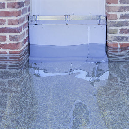 Flood barrier for doors, modular design, LxH 1200 x 715 mm.
