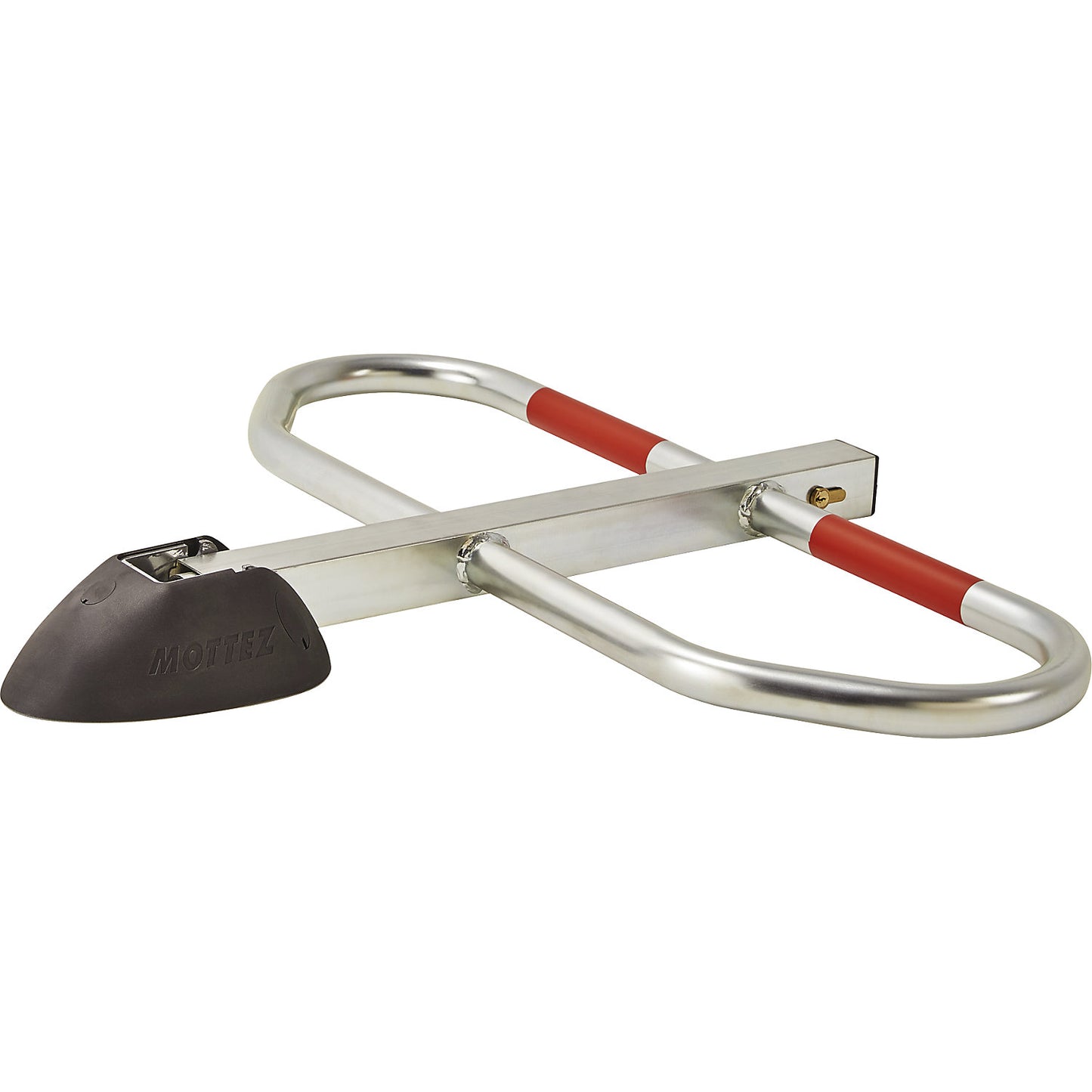 Designer parking barrier with centre foot, with cylinder lock, WxH 230 x 600 mm.