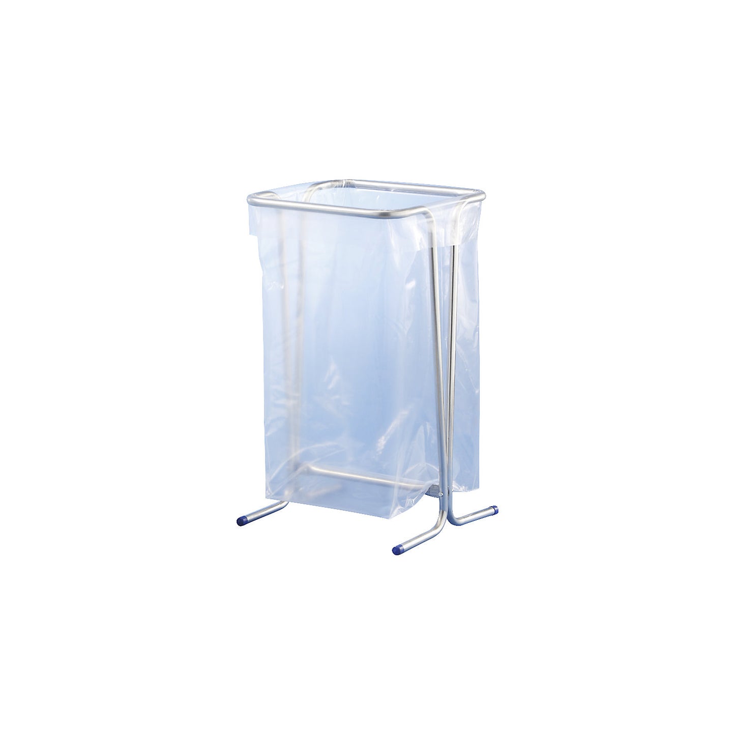 Waste sack holder, stationary, capacity up to 110 l, silver.