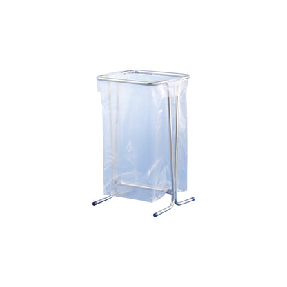 Waste sack holder, stationary, capacity up to 110 l, silver.