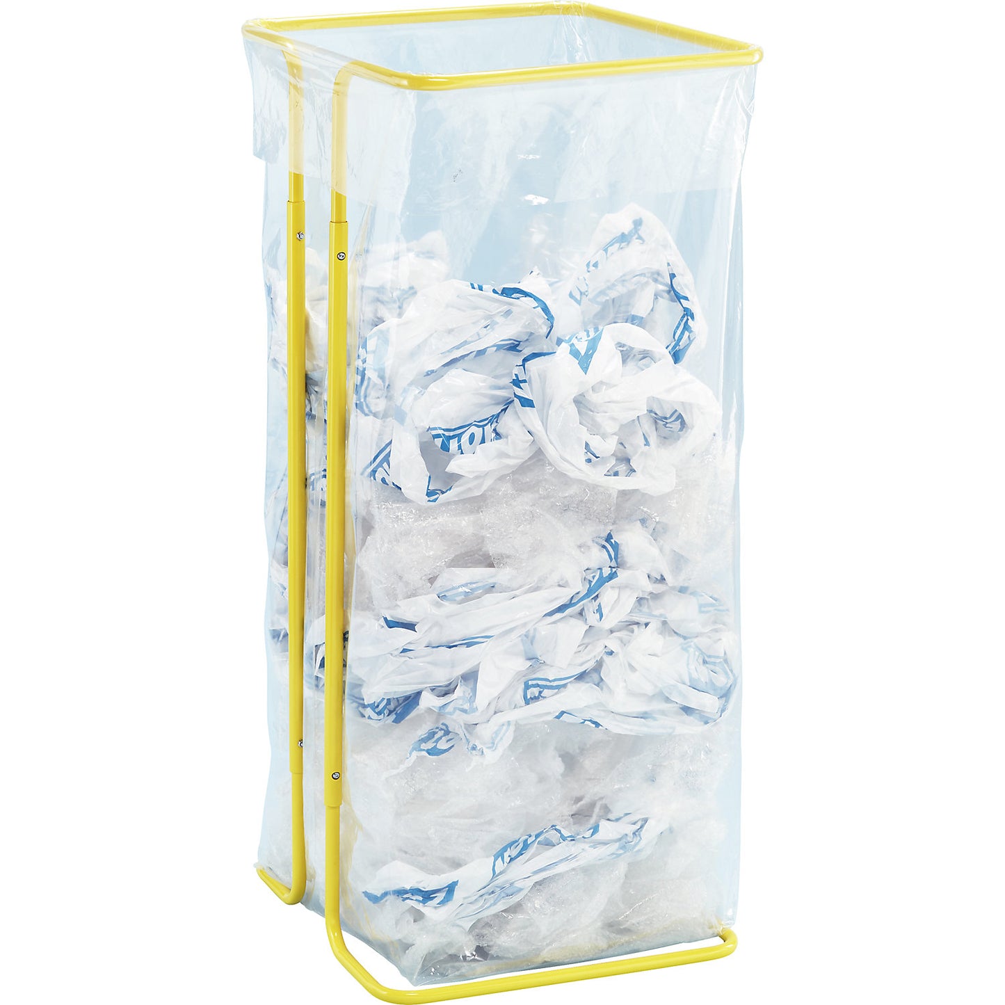 Waste sack holder, stationary, capacity up to 400 l, yellow.