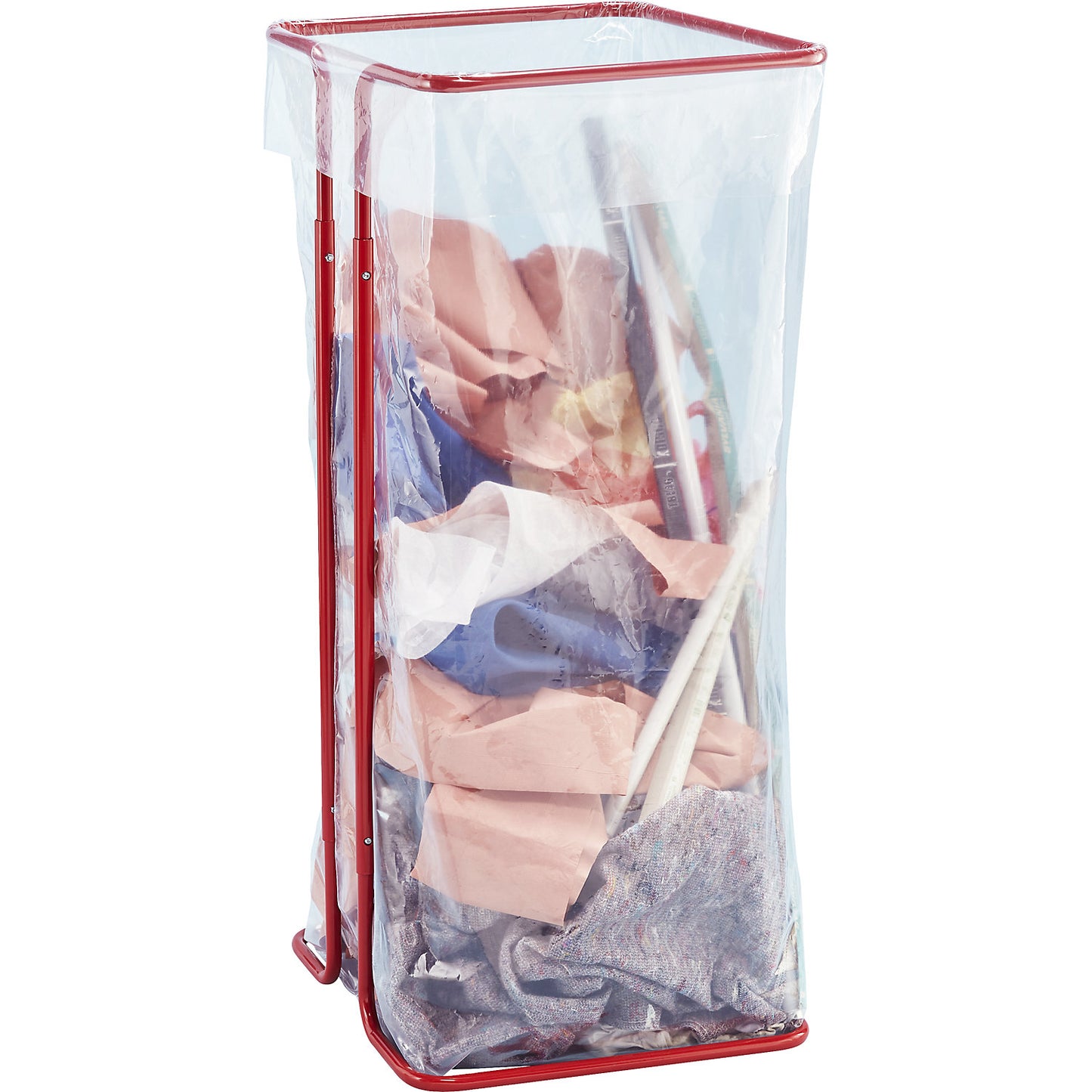 Waste sack holder, stationary, capacity up to 400 l, red.
