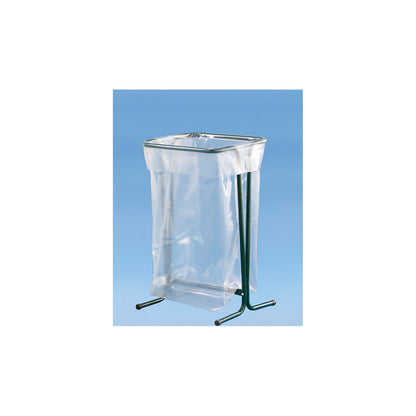 Waste sack holder, stationary, capacity up to 110 l, green.