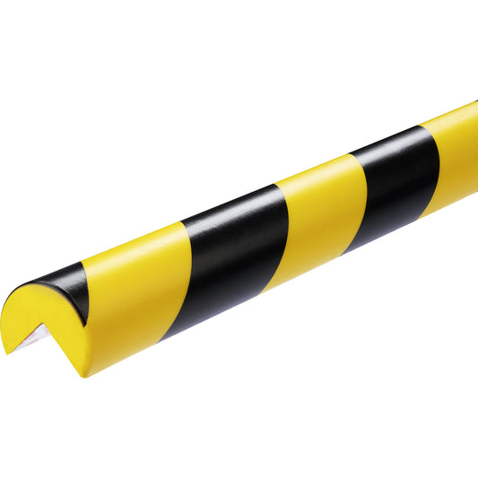Edge protection profile, type C25R, 1 m profile, WxH 40 x 30 mm, yellow/black.