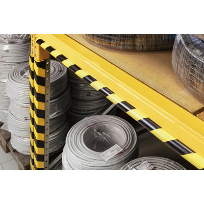 Edge protection profile, type C25R, 1 m profile, WxH 40 x 30 mm, yellow/black.