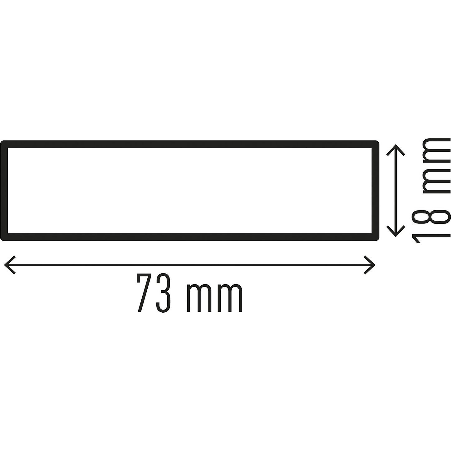 Surface protection profile, type S18, 1 m profile, WxH 73 x 18 mm, yellow / black.