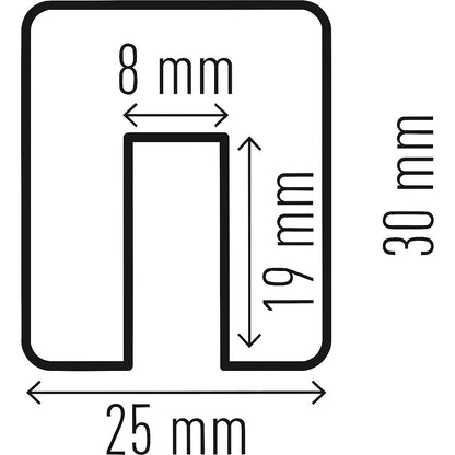 Edge protection profile, type E8, 1 m profile, rectangular, WxH 25 x 30 mm, yellow/black.